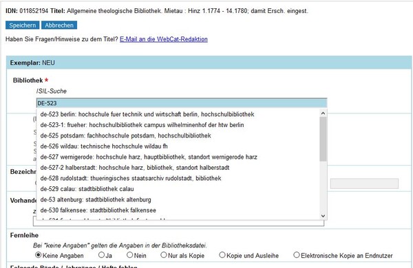 ISIL einfügen ISIL einfügen